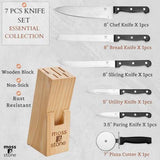 Moss & Stone 7-Piece Serrated Knife Block Set