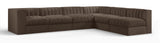 Rummi - Velvet Performance Fabric Upholstered 6 Piece Modular Sectional
