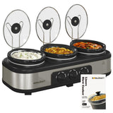 Royalcraft 3x1.5 Qt. Slow Cooker with 10 Inner Bags