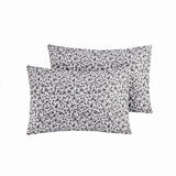 Wrinkle Free Microfiber Sheet Set, Black & White Floral