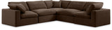 Comfy - 5 Piece Velvet Modular Corner Sectional