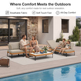 PURPLE LEAF Sicilia U-Shaped Modular Outdoor Sectional with Sunbrella Taupe Cushions Flexible Layout for Luxury Resort-Style Patio