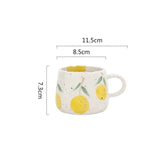 Mixora Ceramic Fruit Print Coffee Mugs Set
