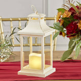 LED Vintage Ivory Lantern with Flameless Candle