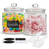 Kook Glass Storage Canisters with Lids, Set of 2