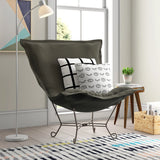 Scroll Puff Chair Sterling Charcoal Titanium Frame