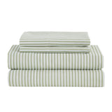 Stripe Modern Comforter Set with Bed Sheets, Green/Grey