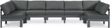 Nizuc - Outdoor Patio 7 Piece Modular Sectional With Gray Frame