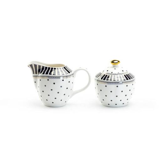 Grace Teaware Black Josephine Sugar & Creamer Set