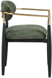Riccio - Fabric Dining Arm Chair (Set of 2) - Black And Gold Frame
