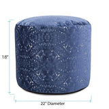 Round Tall Pouf Pisani Sapphire