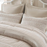 7 Piece Shabby Chic Comforter Set, Neutral
