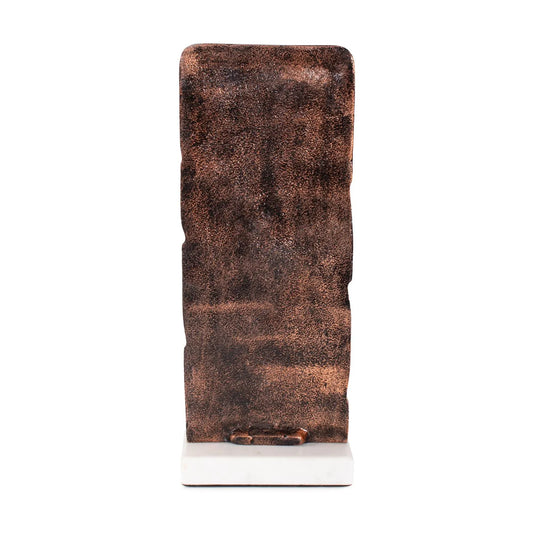 Modern Man Sculpture in Aluminum with Marble Base- Tall