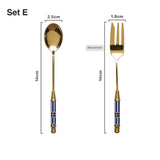 Vintage Gold Stainless Steel Spoon Fork Set