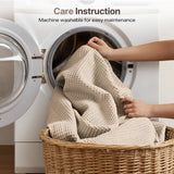 Waffle Weave Cotton Bedding Blanket, Khaki