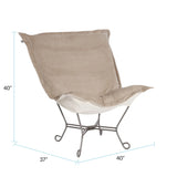 Scroll Puff Chair Bella Sand Titanium Frame