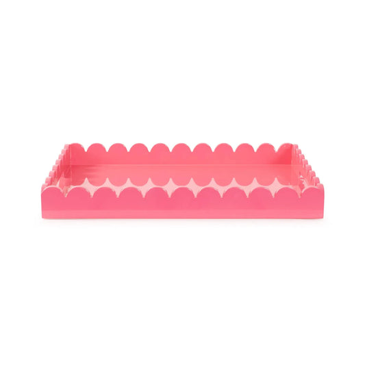 Rectangle Scalloped Riviera Tray - Pink