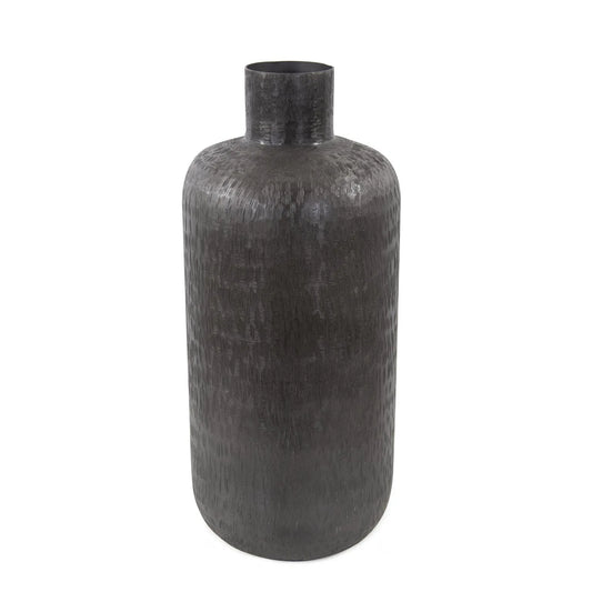 Etched Crossways Short Neck Bottle Vase- Medium