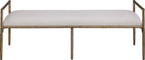 Axis - Linen Textured  Beige Fabric Upholstered Bench