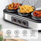 1.5 Qt Electric Triple Slow Cooker Crock Pot 4.5 Qt Kitchen