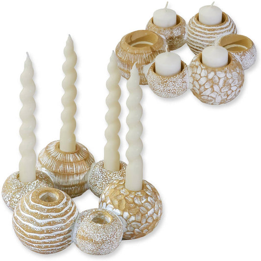 Gold 2-in-1 Candle Holder Centerpiece Set