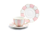 Grace Teaware Pink Scallop Tea Cup & Saucer, 7 oz