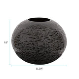 Chiseled Texture Black Iron Globe Vase- Large