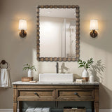 Wooden Bobbin Vanity Mirror