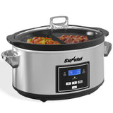 6 Quart Programmable Slow Cooker with 2 in 1 Silicone Liners