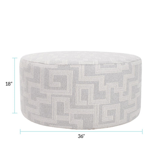 Indoor/Outdoor Universal Round Ottoman Syros Fog Cover Only