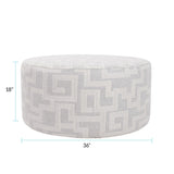 Indoor/Outdoor Universal Round Ottoman Syros Fog Cover Only