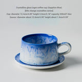 Crystalline Glaze Ceramic Coffee Cup & Saucer