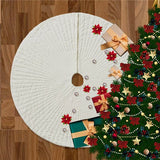 Velvet Quilted Round Christmas Tree Skirt