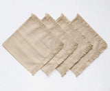 Fringe Dinner Napkins - Beige