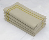 Embroidered Dinner Napkins - Golden Edge