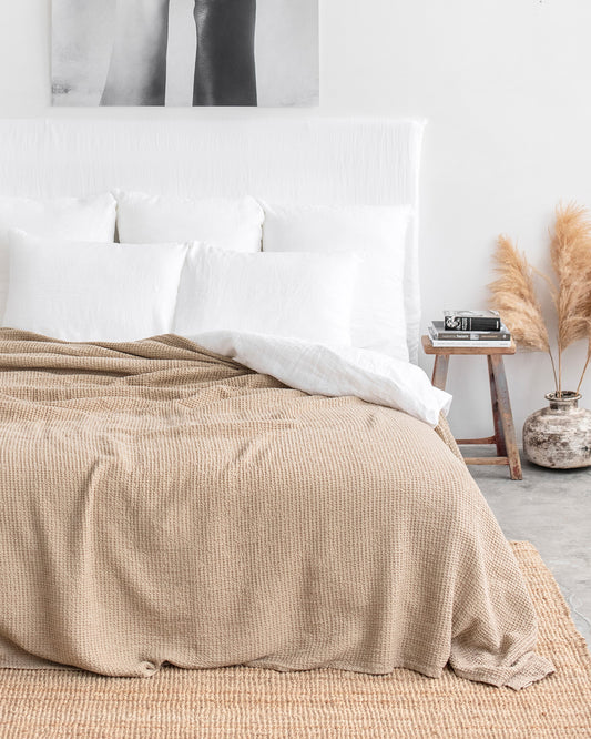 Beige waffle blanket