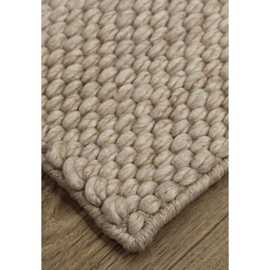 Hand Knitted Neutral  Wool Rug