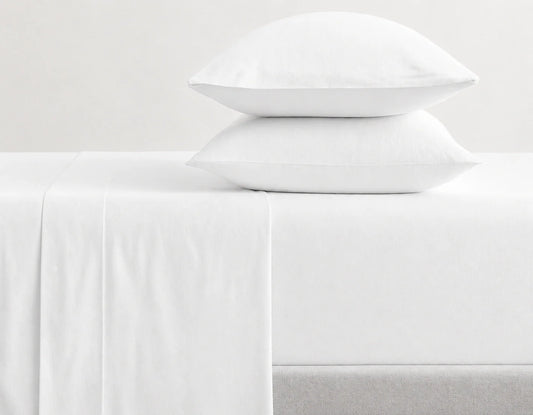 European Linen Sheet Set – White