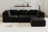 CORDELIA 116" 3-Seater High Armrest Sofa with 1 Ottoman