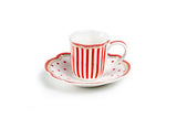 Red Josephine Porcelain Espresso Cups Set of 4