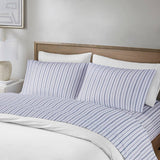 200TC Cotton Percale Sheet Set, Blue Stripe