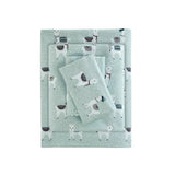 Wholesale Flannel Cotton Kids Print Sheet Set, Green Llamas