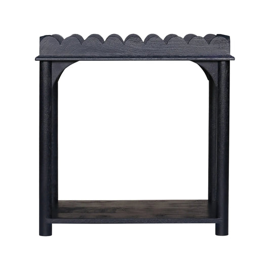 Scalloped Rectangle Side Table Navy Blue