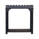 Scalloped Rectangle Side Table Navy Blue