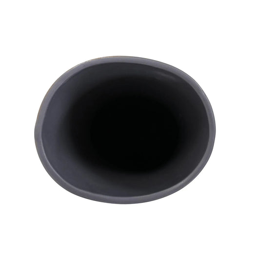 Larek Asymmetrical Charcoal Gray Contemporary Ceramic Short Vase