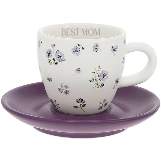 Best Mom 2.5 oz Espresso Cup & Saucer Set