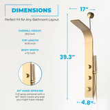 Cici Series 39 in. 2-Jetted Shower Tower with Heavy Rain Shower and Body Jets and Spray Wand