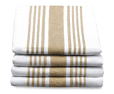 Beige Stripe Kitchen Towels  Set of 4
