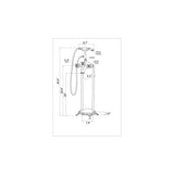 Suni 3-Handle Claw Foot Tub Faucet with Hand Shower