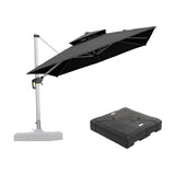PURPLE LEAF Large Square Patio Cantilever Umbrella With Base for Garden Pool Porch